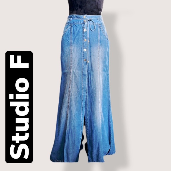 Studio F Maxi Jean skirt - Picture 1 of 9